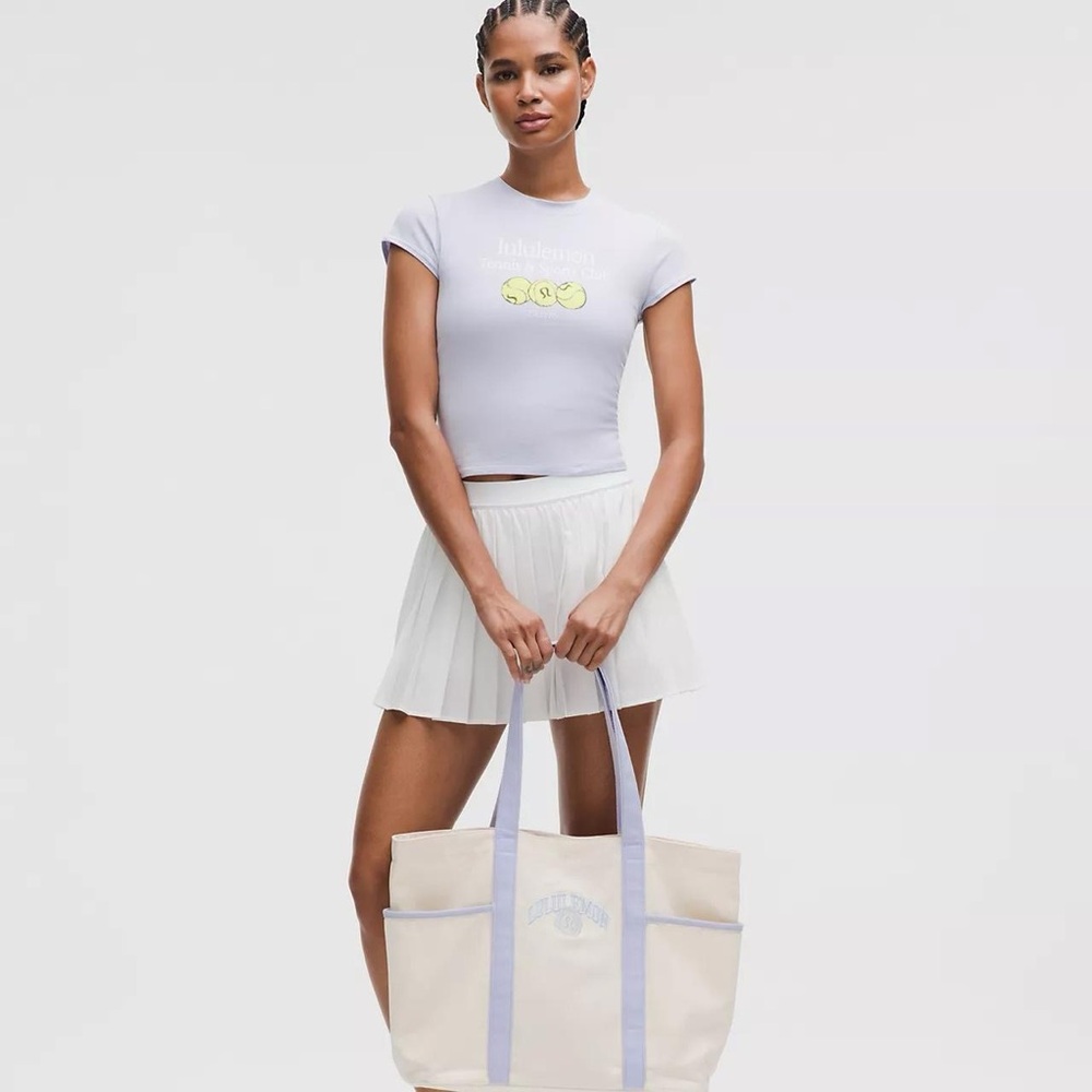 Lululemon Daily Multi-Pocket Canvas Tote Bag 20L Collegiate- Natural/Serene Blue